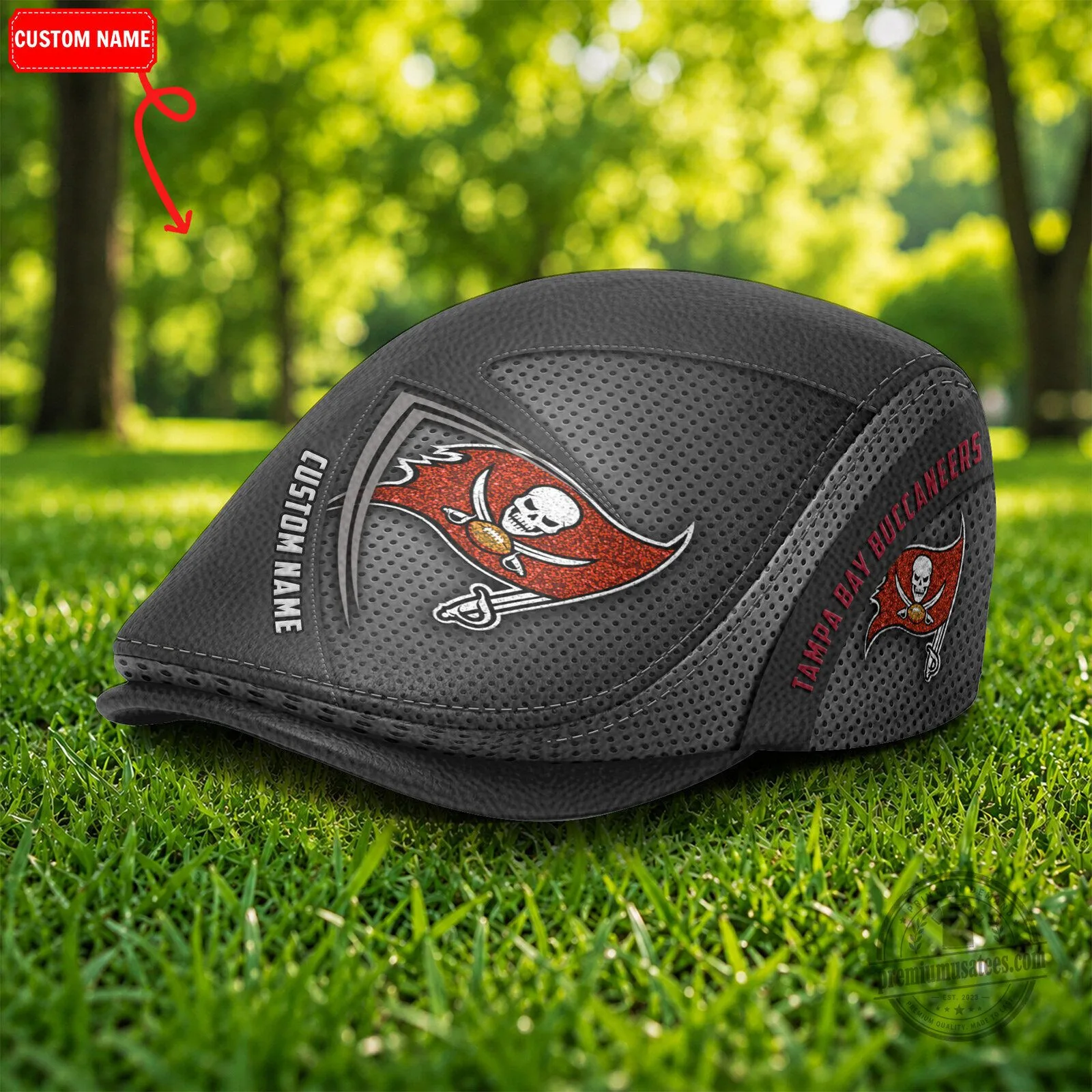 Tampa Bay Buccaneers NFL Football Team Logo Custom Name Flat Cap Hat