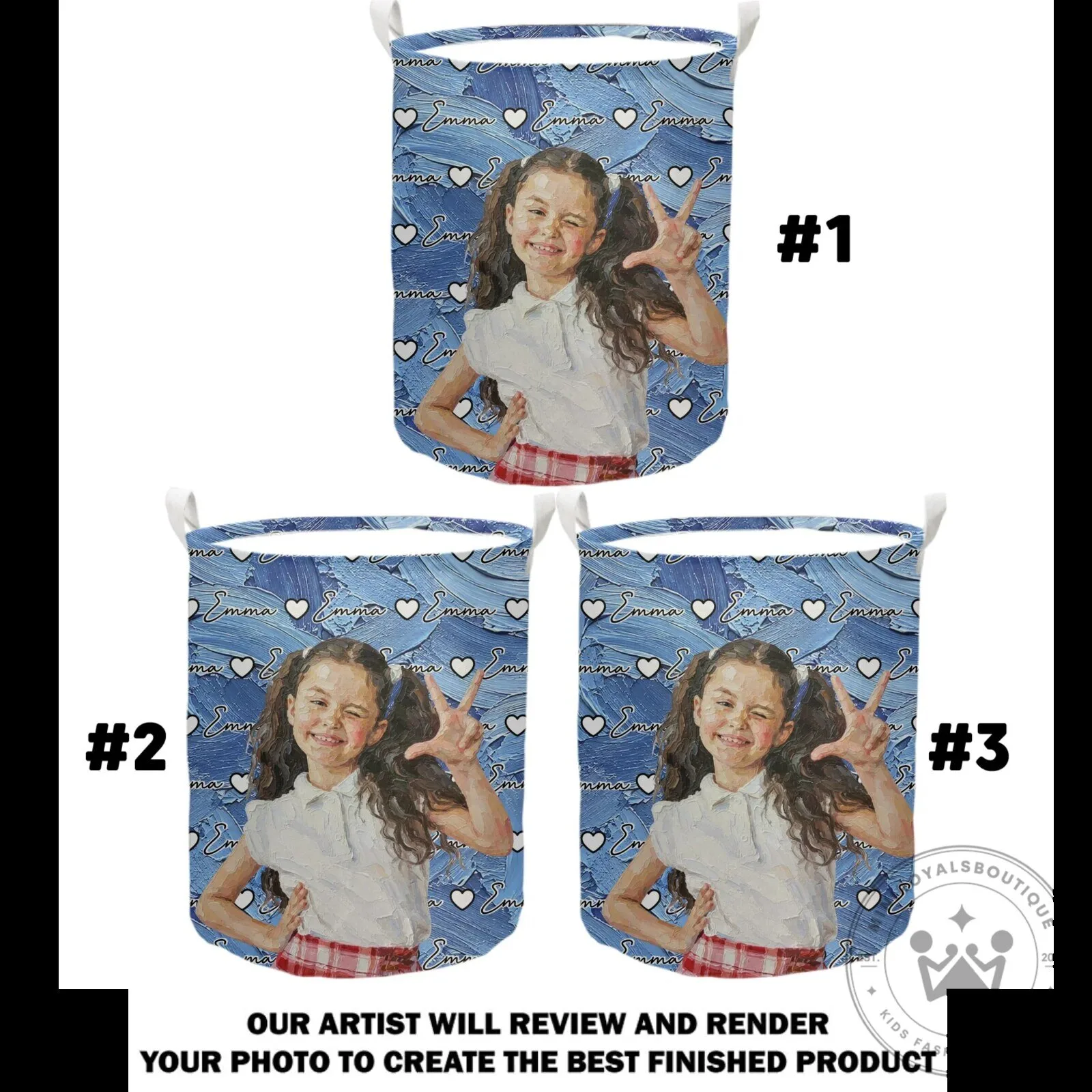 Personalized Child's Photo and Name Custom Toy Storage Basket 21 Personalized Child