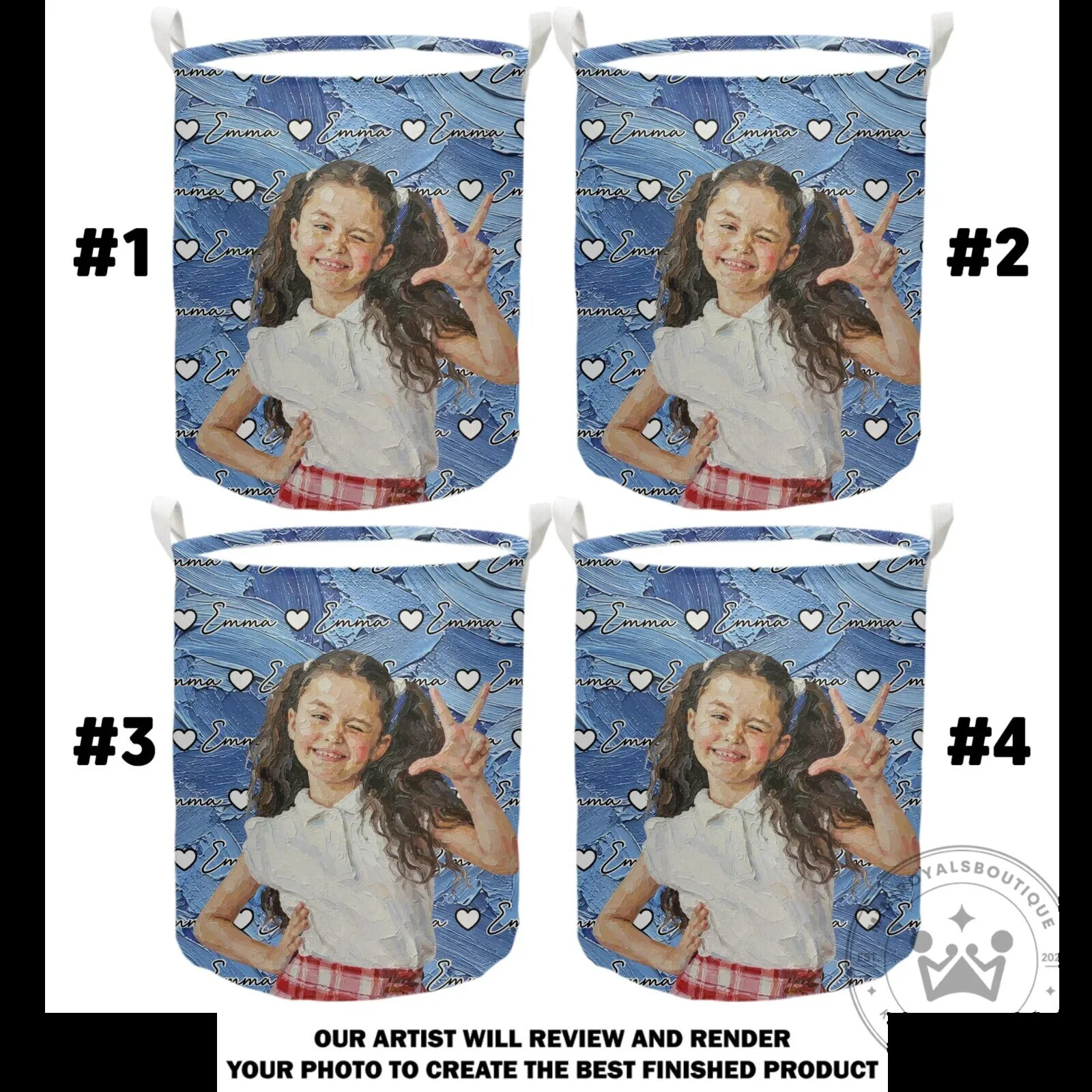 Personalized Child's Photo and Name Custom Toy Storage Basket 22 Personalized Child
