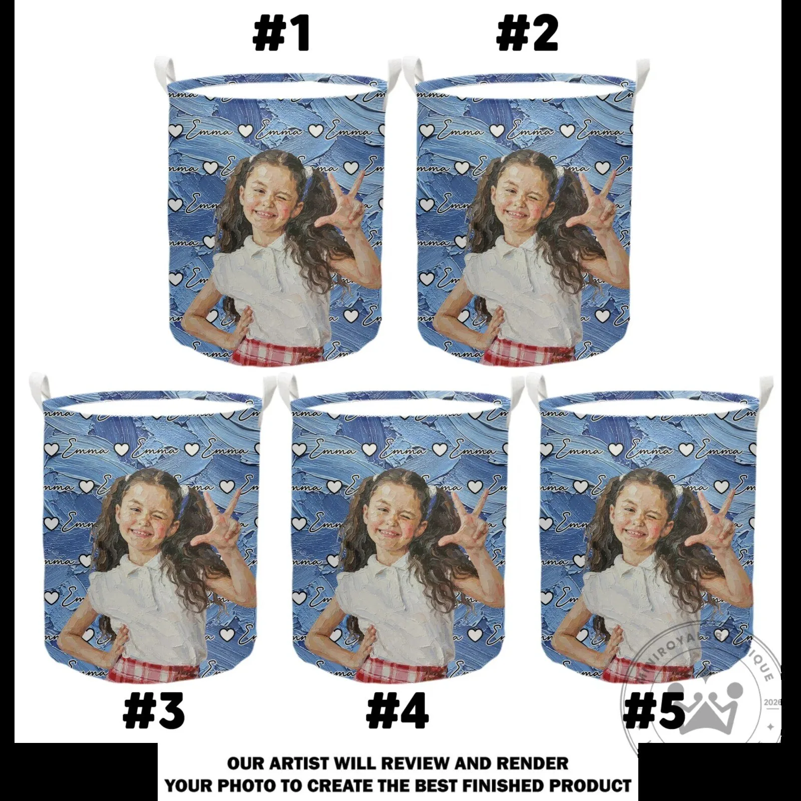 Personalized Child's Photo and Name Custom Toy Storage Basket 23 Personalized Child