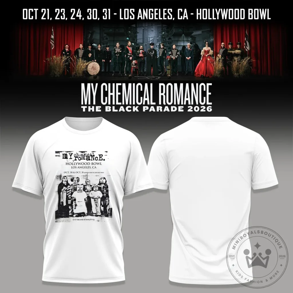 My Chemical Romance The Black Parade 2026 Hollywood Bowl Concert T-Shirt My Chemical Romance The Black Parade 2026 Hollywood Bowl Concert T-Shirt