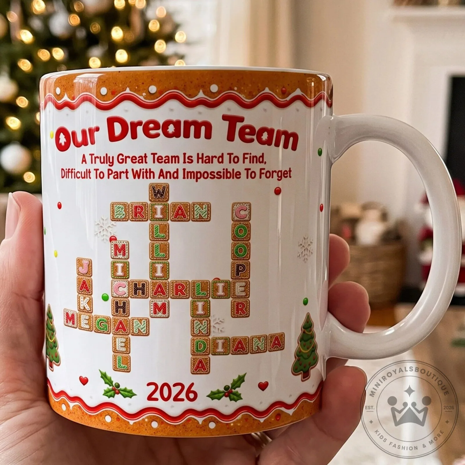 Personalized Best Team Ever Christmas Gingerbread Crossword Mug 13 Personalized Best Team Ever Christmas Gingerbread Crossword Mug