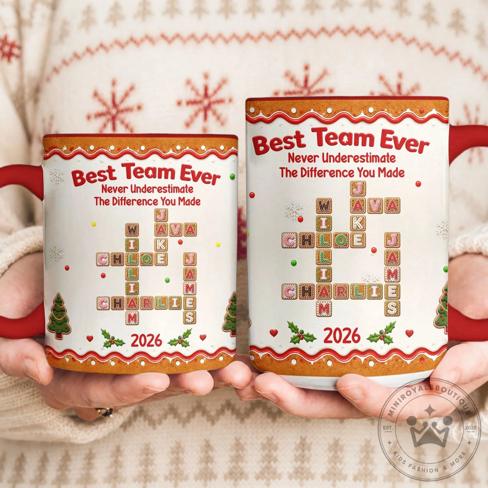 Personalized Best Team Ever Christmas Gingerbread Crossword Mug 15 Personalized Best Team Ever Christmas Gingerbread Crossword Mug