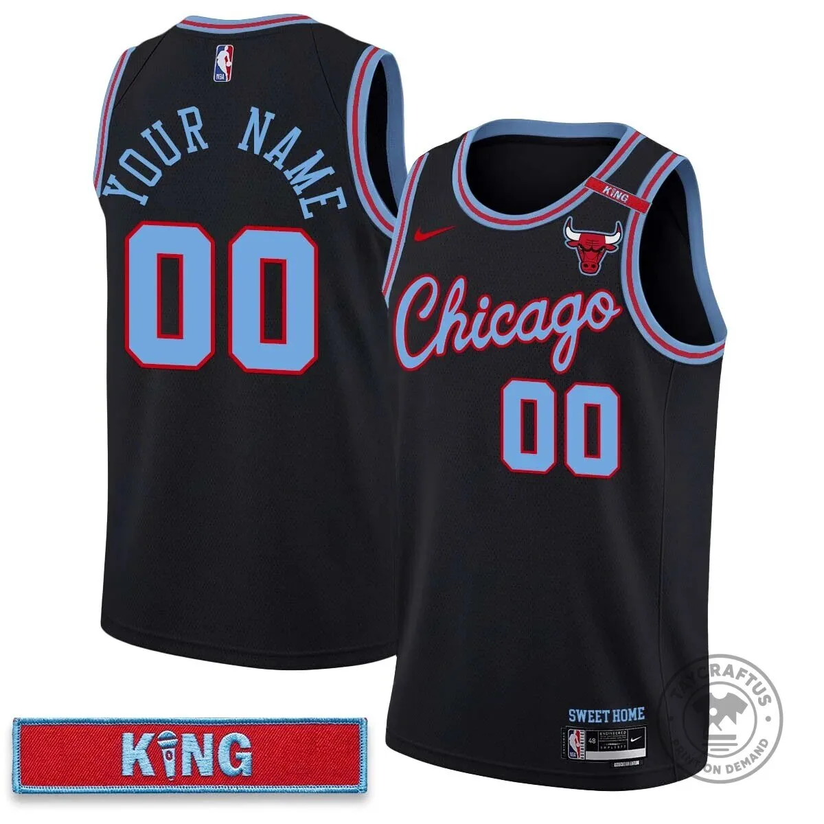 Custom White City Edition Basketball Jersey for Chicago Bulls 3 Custom White City Edition Basketball Jersey for Chicago Bulls