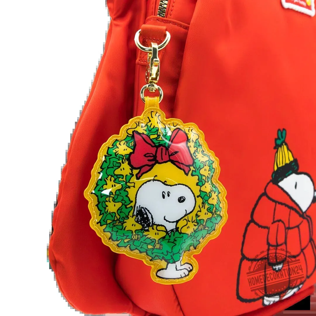 Peanuts Snoopy Winter Scenes Mystery Box Padded Bag Charm Keychain 4 Peanuts Snoopy Winter Scenes Mystery Box Padded Bag Charm Keychain
