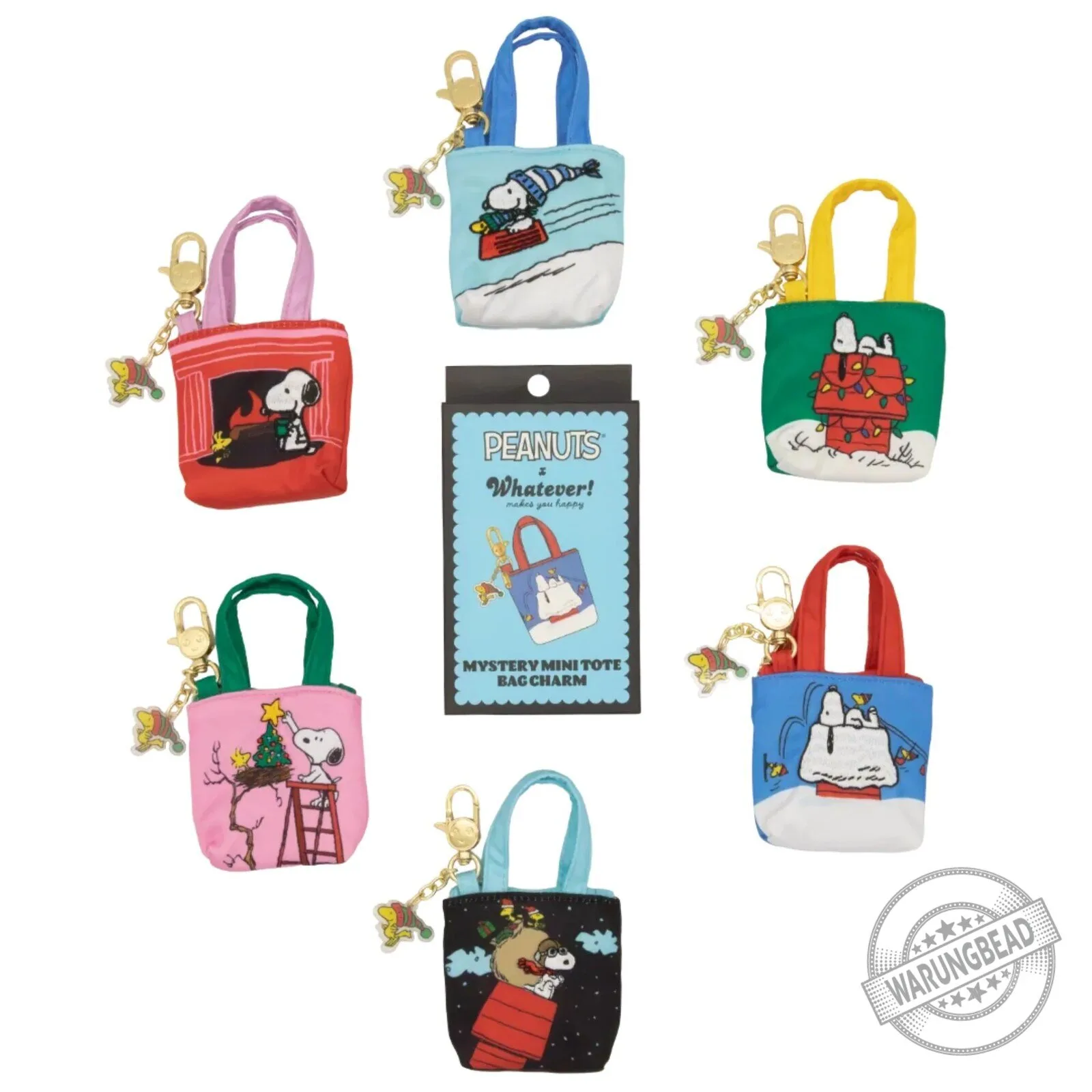 Peanuts Snoopy Whatever Makes You Happy Winter Scenes Mystery Mini Tote Bag Charm