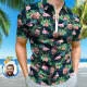 Personalized Face Flamingo Tropical Leaves Custom Photo Hawaiian Polo Shirt 18 Personalized Face Flamingo Tropical Leaves Custom Photo Hawaiian Polo Shirt