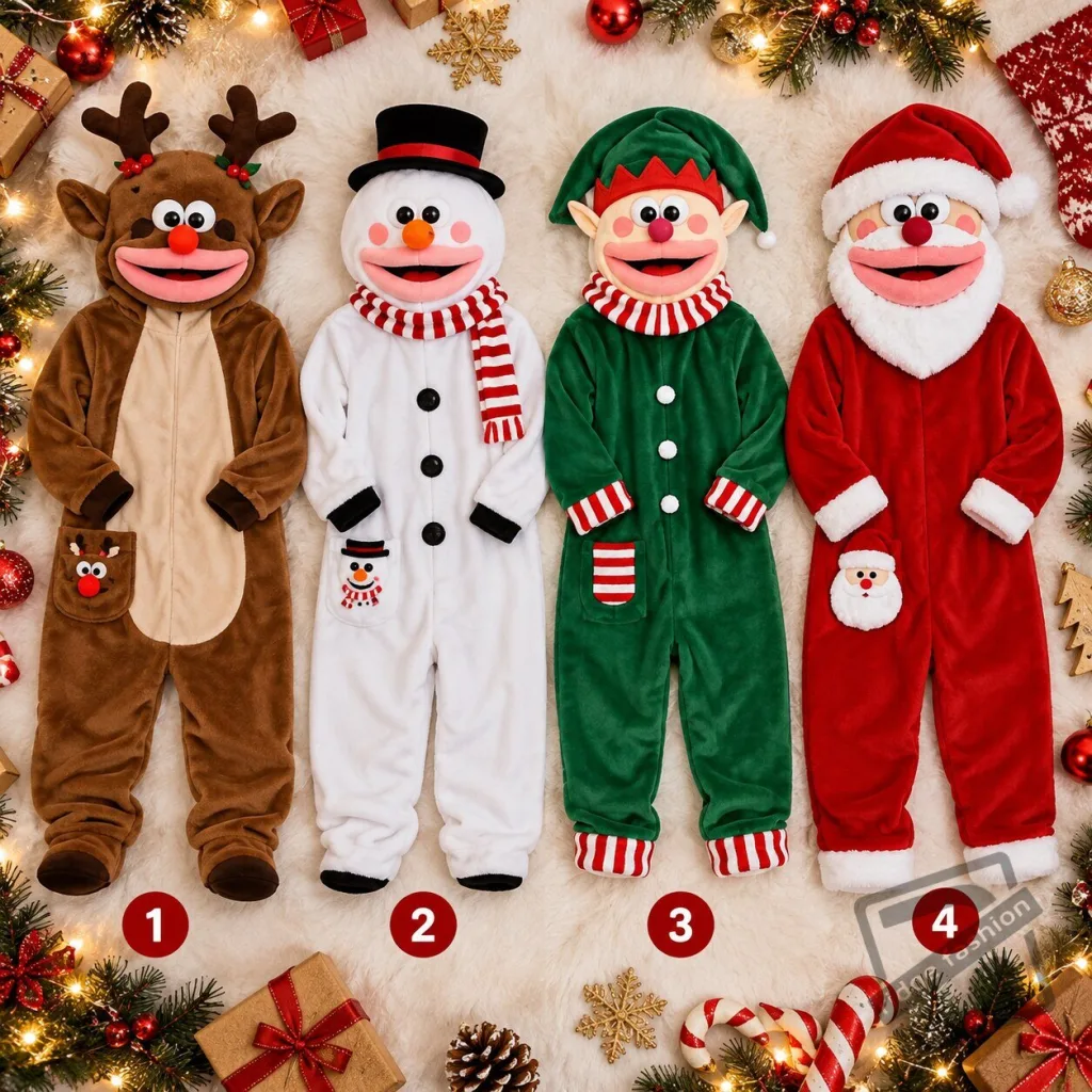 "Discover Holiday Cheer: Festive Onesies & Advent Calendars 2026" 22 Funny Reindeer Snowman Elf Santa Plush Onesie Jumpsuits