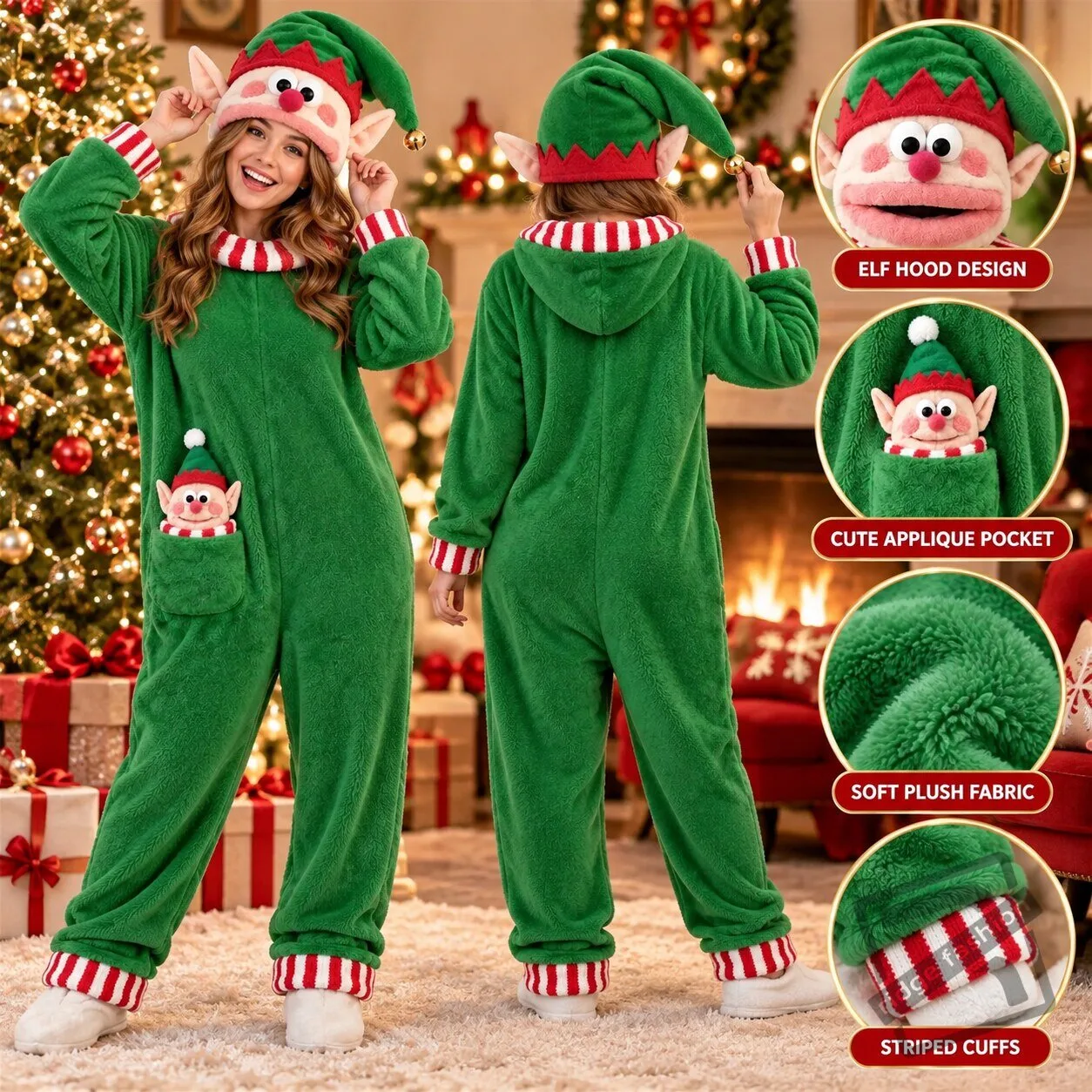 Funny Reindeer Snowman Elf Santa Plush Onesie Jumpsuits 8 Funny Reindeer Snowman Elf Santa Plush Onesie Jumpsuits product view