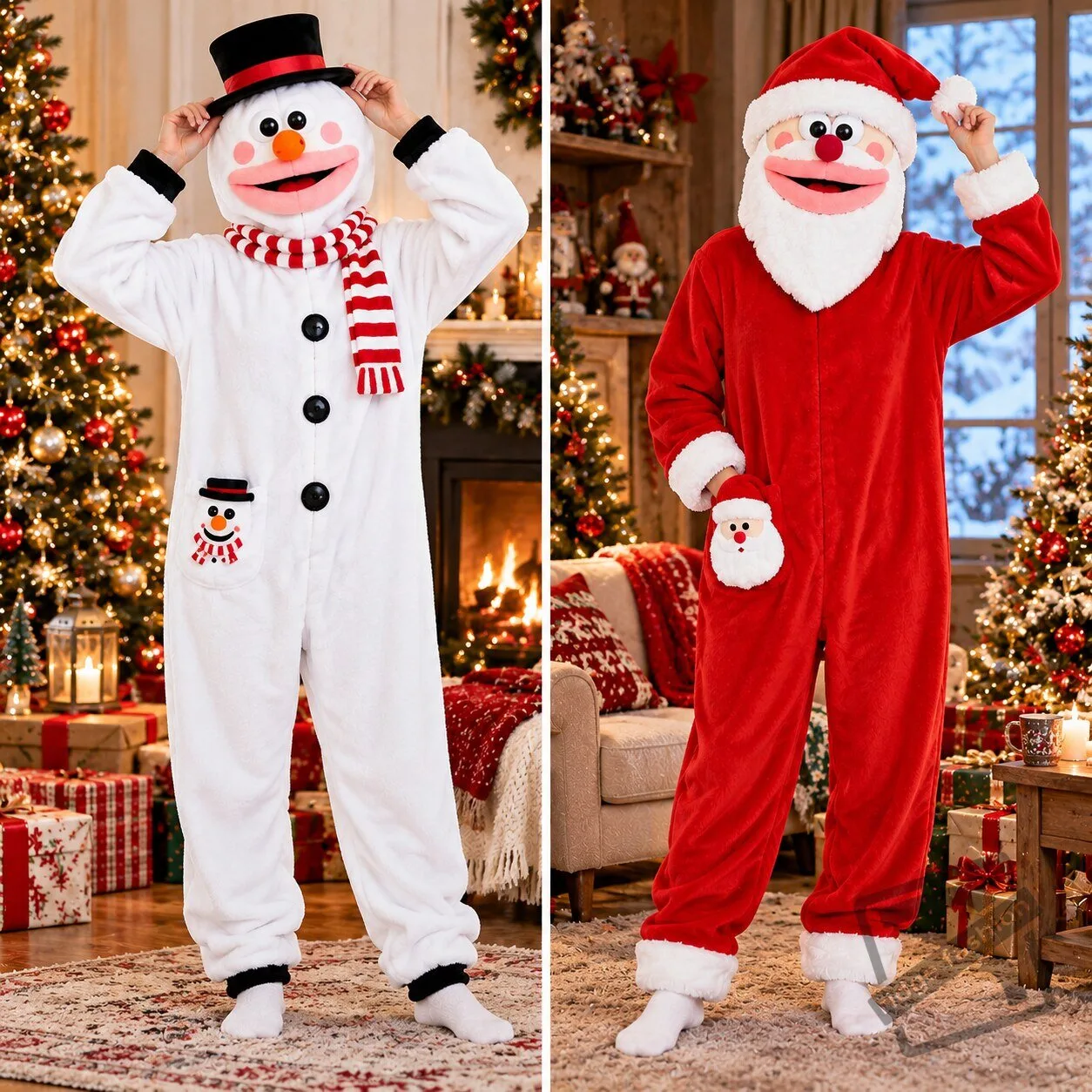 Funny Reindeer Snowman Elf Santa Plush Onesie Jumpsuits 9 Funny Reindeer Snowman Elf Santa Plush Onesie Jumpsuits product view