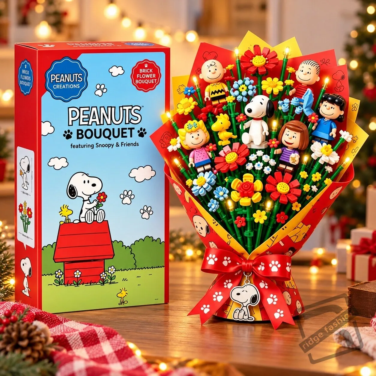 Peanuts Snoopy Brick Flower Bouquet Set Snoopy Brick Flower Bouquet Building Set - Peanuts Theme