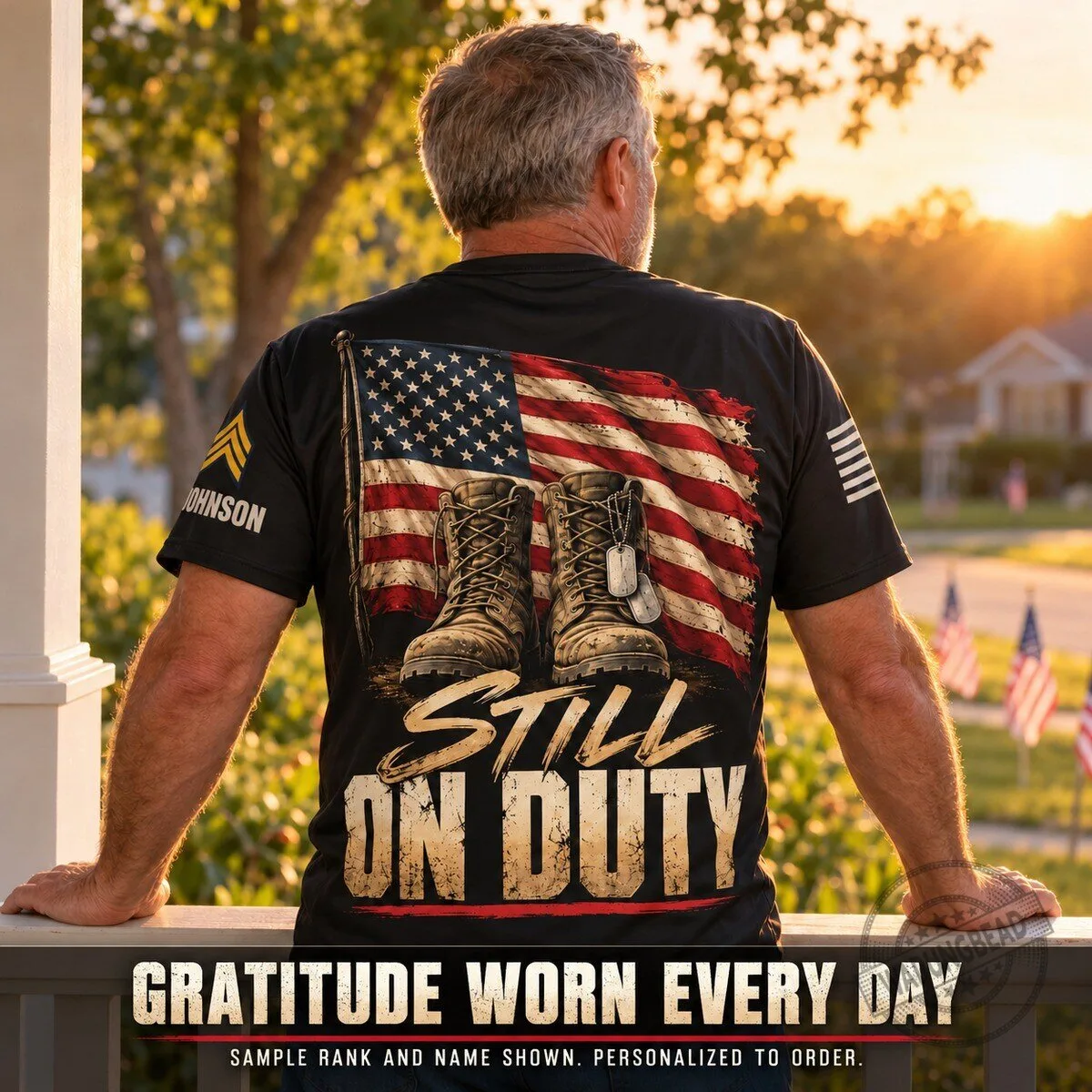 Still On Duty Personalized Vintage Military Veteran Army Pride T-Shirt 8 Still On Duty Personalized Vintage Military Veteran Army Pride T-Shirt