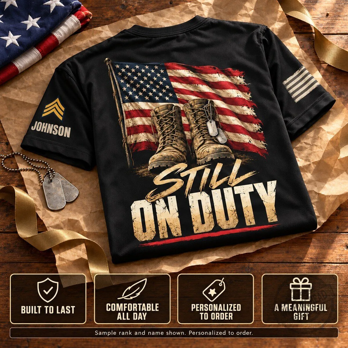 Still On Duty Personalized Vintage Military Veteran Army Pride T-Shirt 11 Still On Duty Personalized Vintage Military Veteran Army Pride T-Shirt