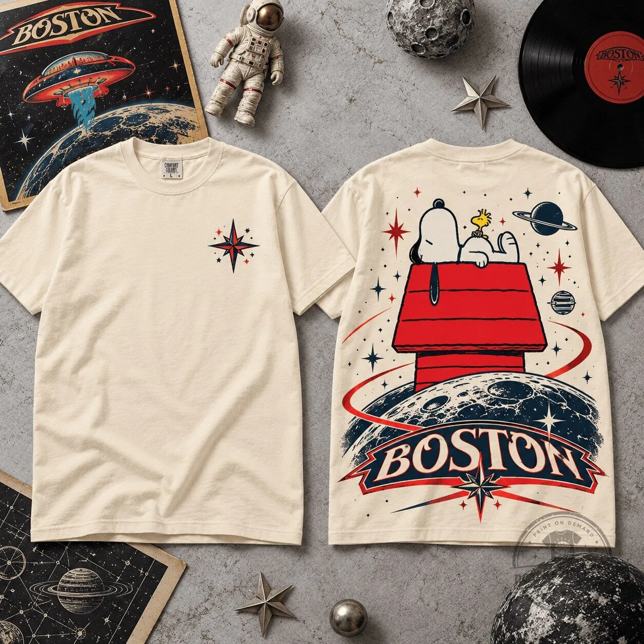 Boston Band Snoopy Space Adventure Graphic T-Shirt 1 Boston Band Snoopy Space Adventure Graphic T-Shirt