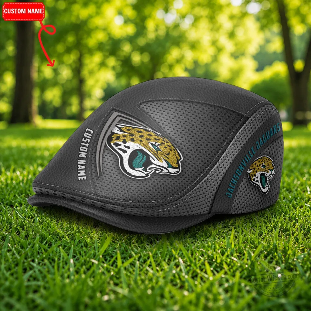 Jacksonville Jaguars NFL Flat Cap, Custom Name Golf Beret Hat Jacksonville Jaguars NFL Flat Cap, Custom Name Golf Beret Hat