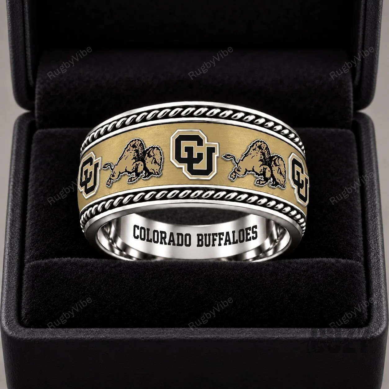 Colorado Buffaloes University of Colorado NCAA Gold and Silver Ring