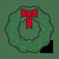 Festive Christmas Wreath with Red Bow Holiday Decoration