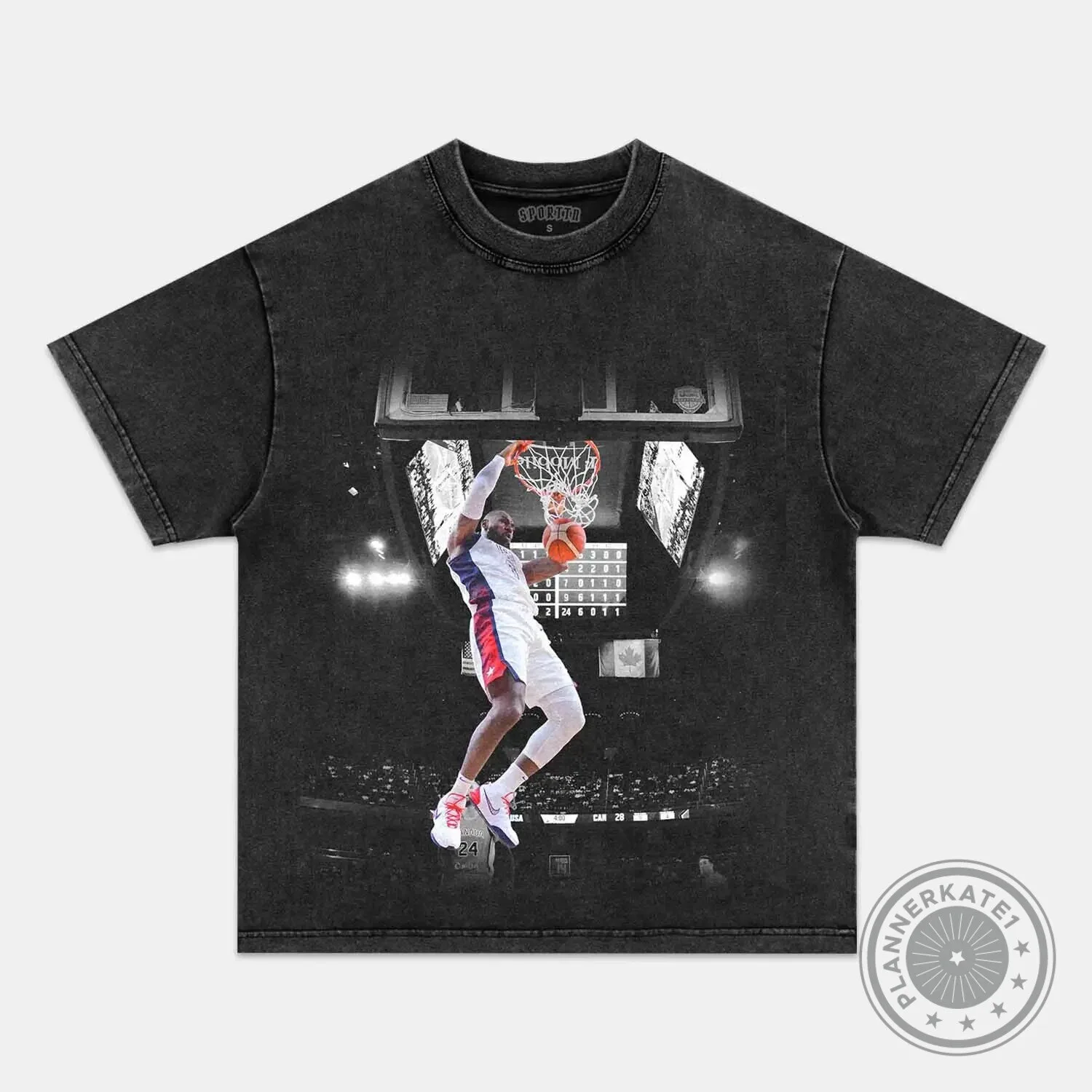 LeBron James Basketball Dunk Vintage Washed Graphic T-Shirt