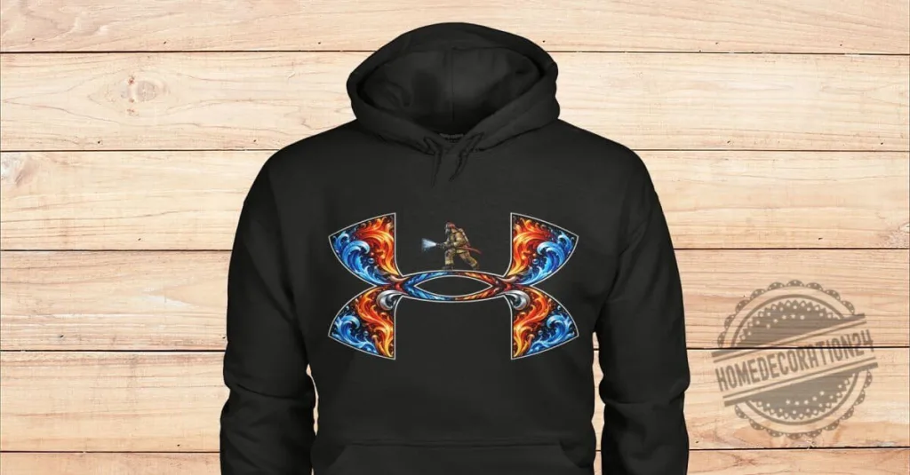 Firefighter Under Armour Logo Inspired Fire and Water Design Hoodie 11 Firefighter Under Armour Logo Inspired Fire and Water Design Hoodie