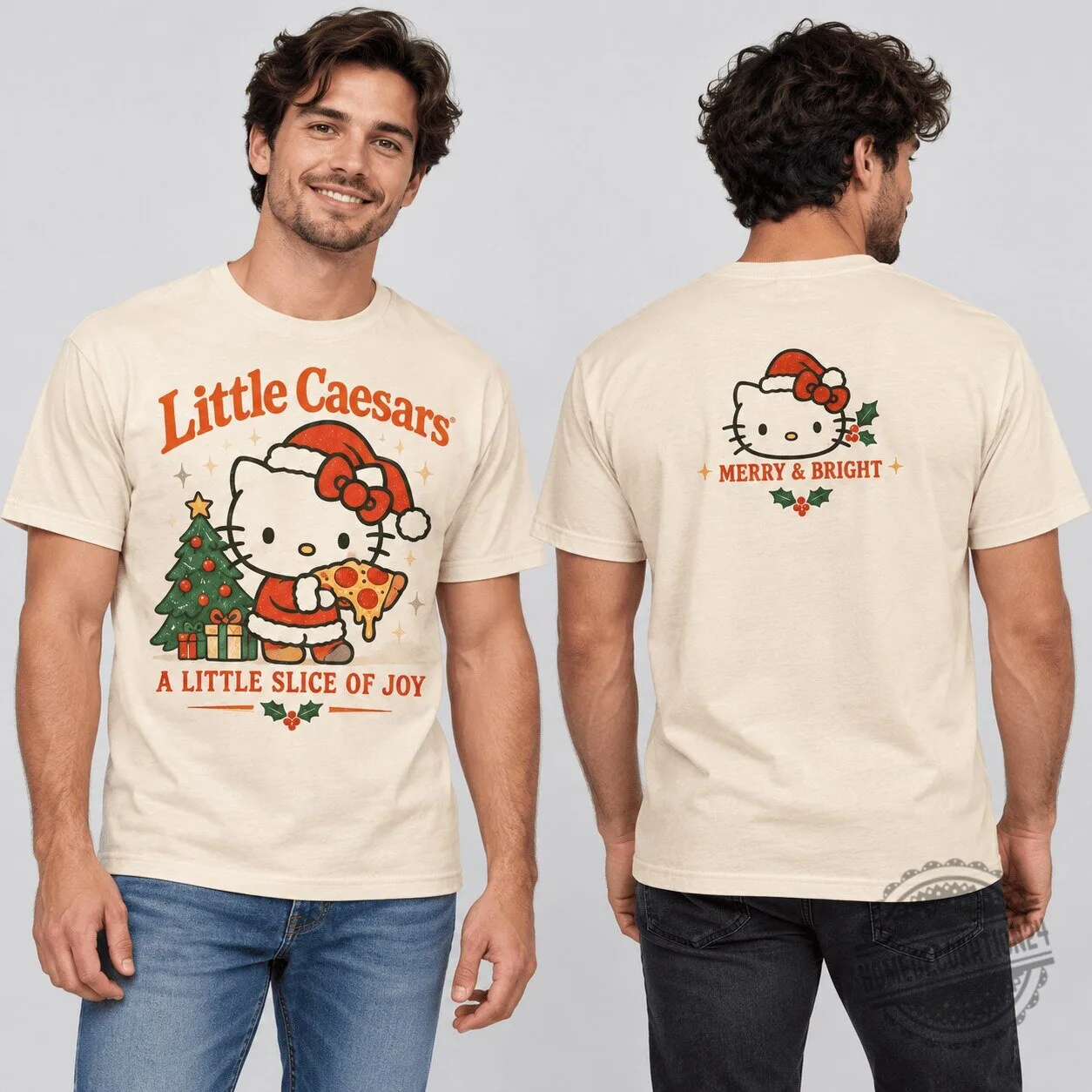 Little Caesars Hello Kitty Christmas Slice of Joy T-Shirt