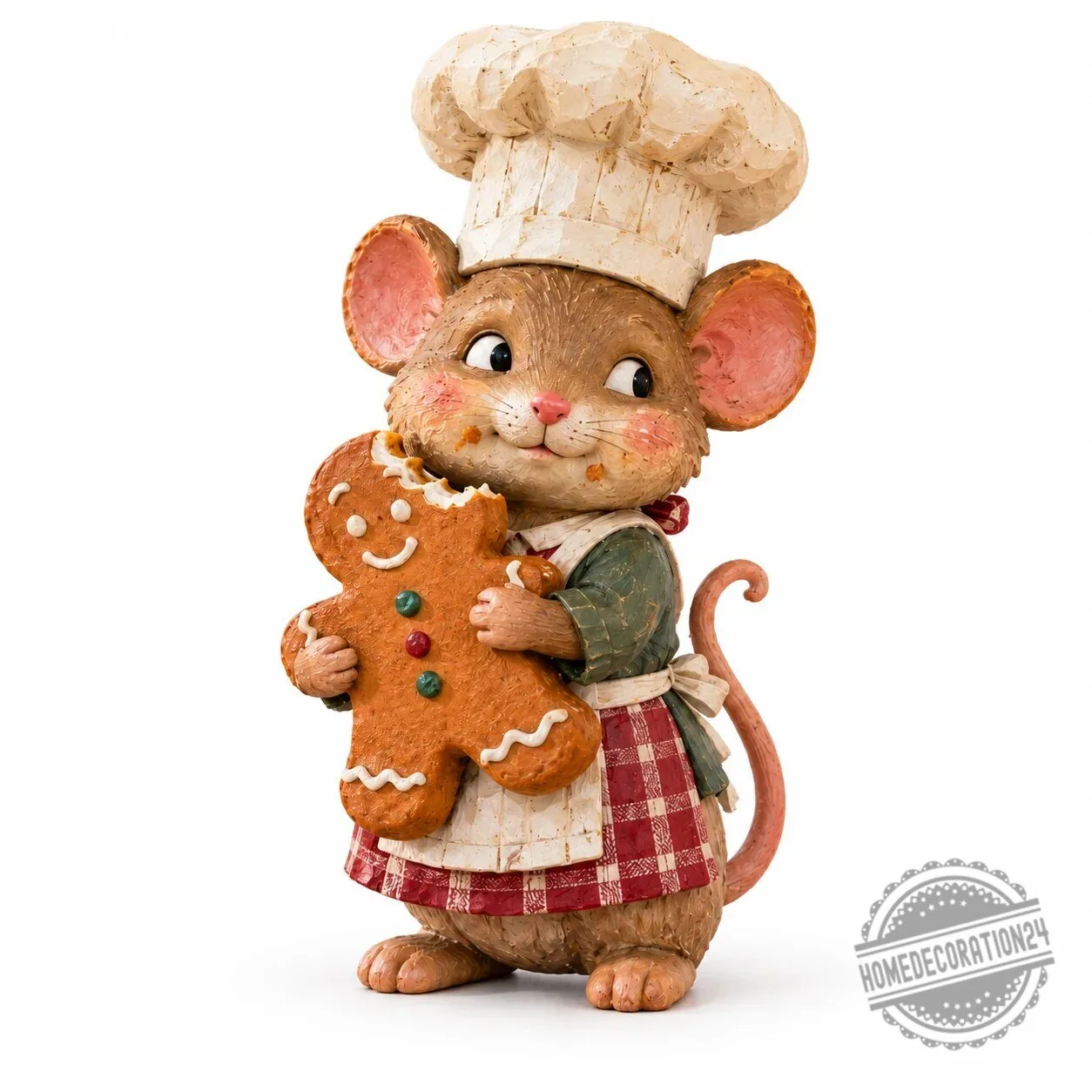 Christmas Gingerbread Baker Mouse Holding Cookie Figurine 19 Christmas Gingerbread Baker Mouse Holding Cookie Figurine