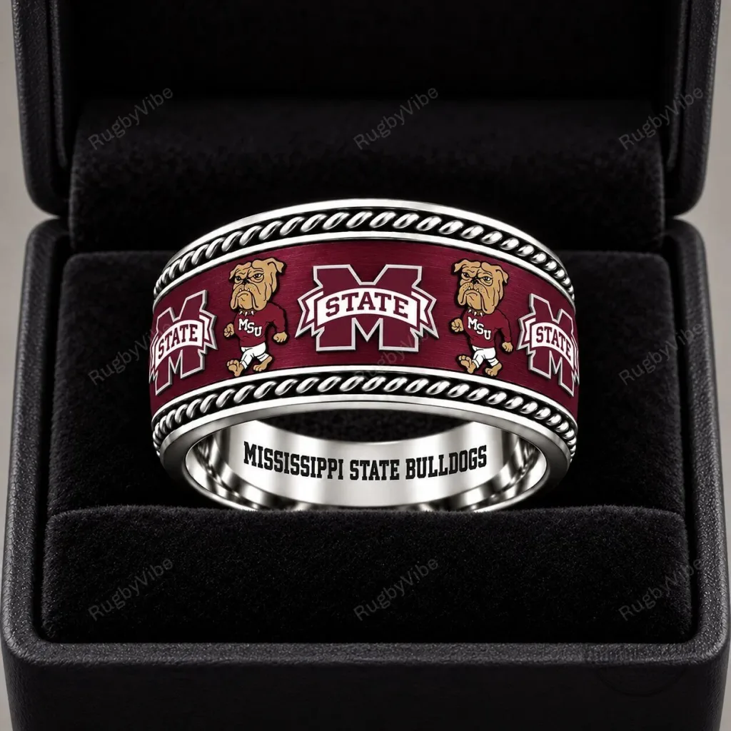 Mississippi State Bulldogs Maroon and White College Sports Team Ring Mississippi State Bulldogs Maroon and White College Sports Team Ring