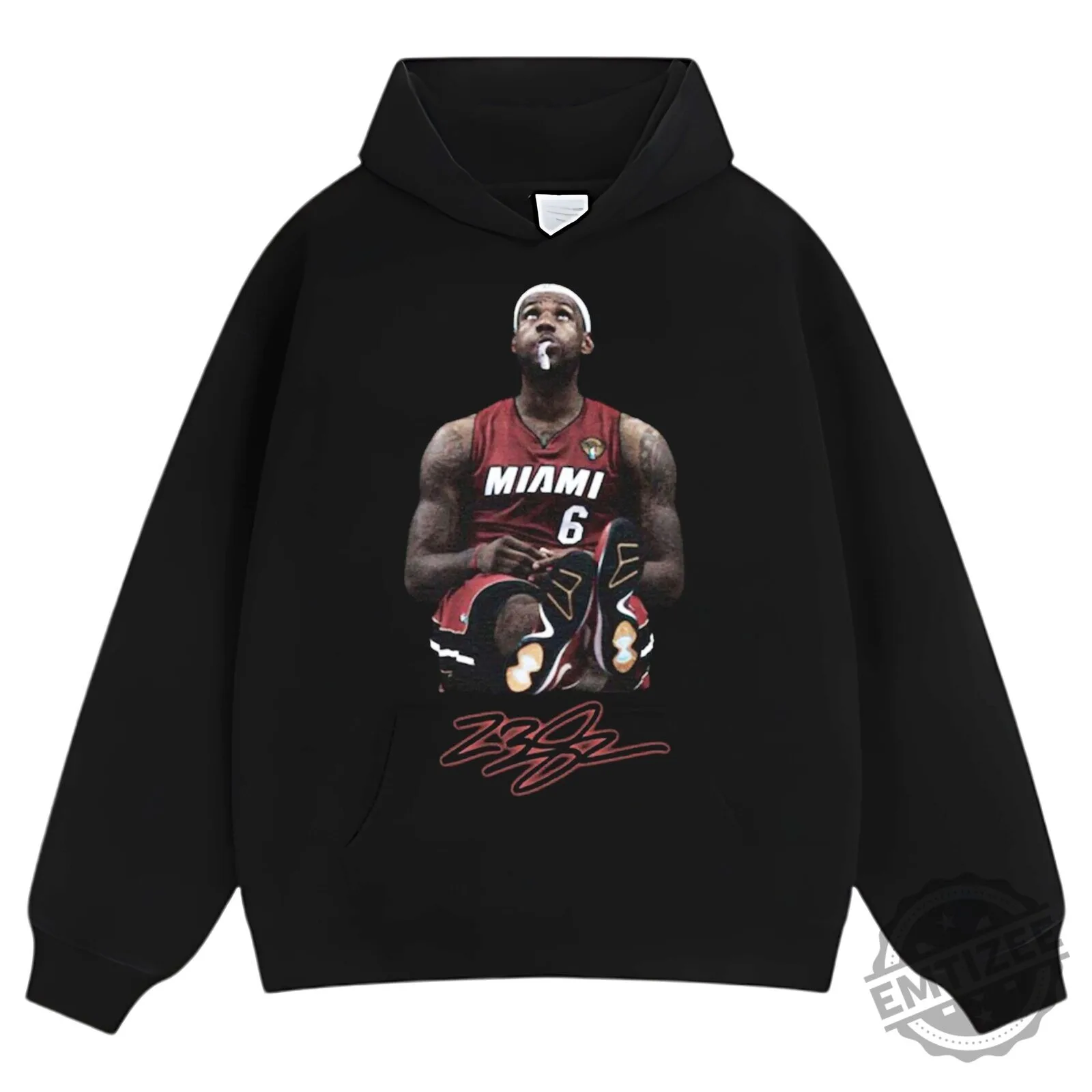 LeBron James Miami Heat Pondering Signature Graphic T-Shirt 14 LeBron James Miami Heat Pondering Signature Graphic T-Shirt
