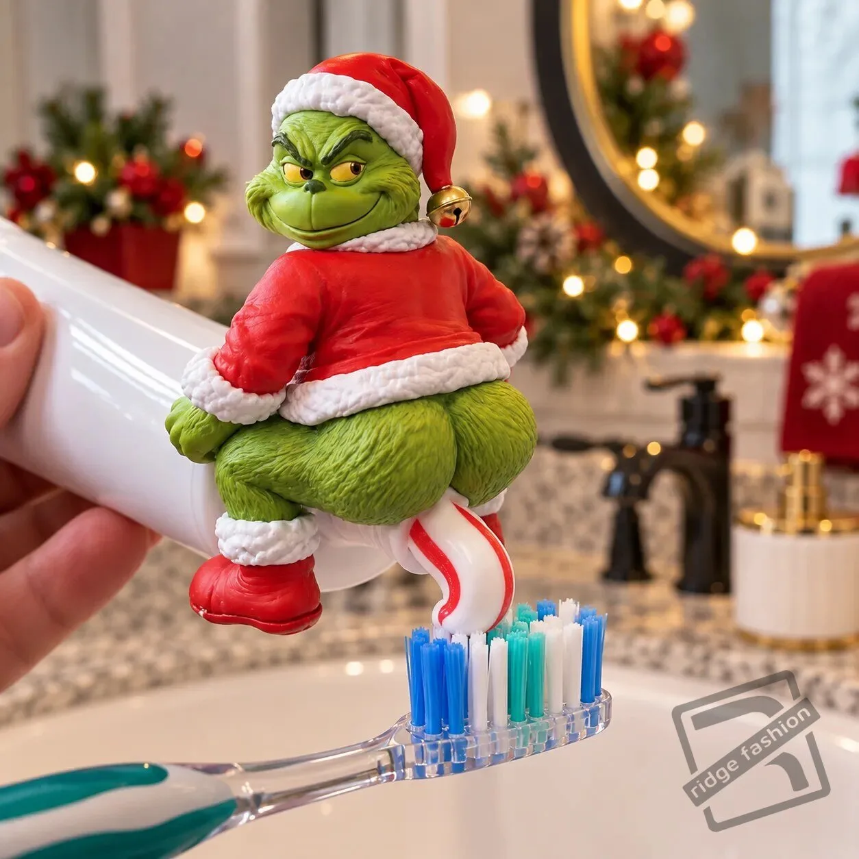 Funny Grinch Toothpaste Topper Dispenser For Christmas 2026 Grinch Toothpaste Topper Dispenser - Christmas 2026 Holiday Fun