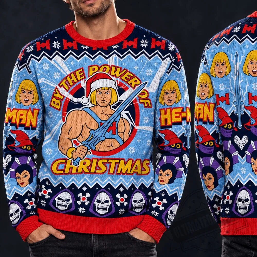 He-Man Masters of the Universe By the Power of Christmas Ugly Christmas Sweater 4 He-Man Masters of the Universe By the Power of Christmas Ugly Christmas Sweater