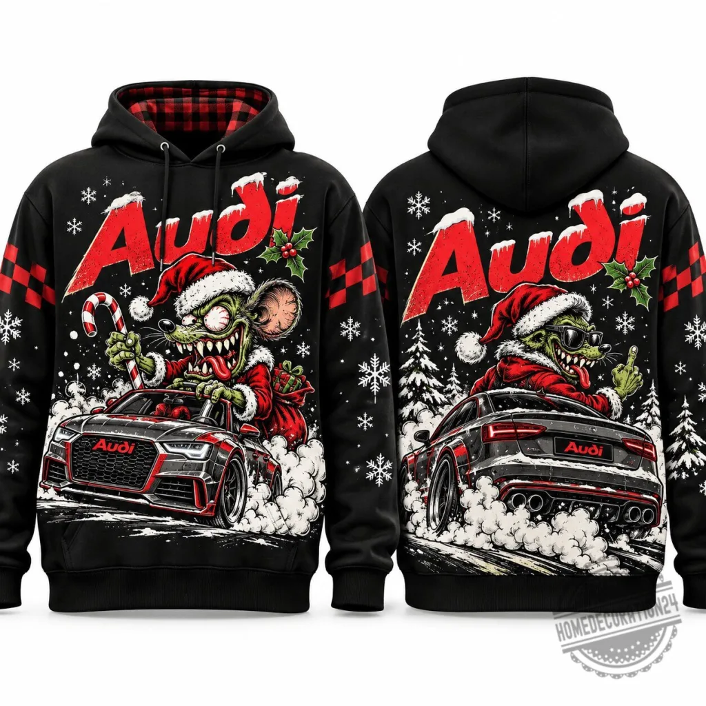 Audi Rat Fink Christmas Cartoon Car Racing Hoodie 8 Audi Rat Fink Christmas Cartoon Car Racing Hoodie