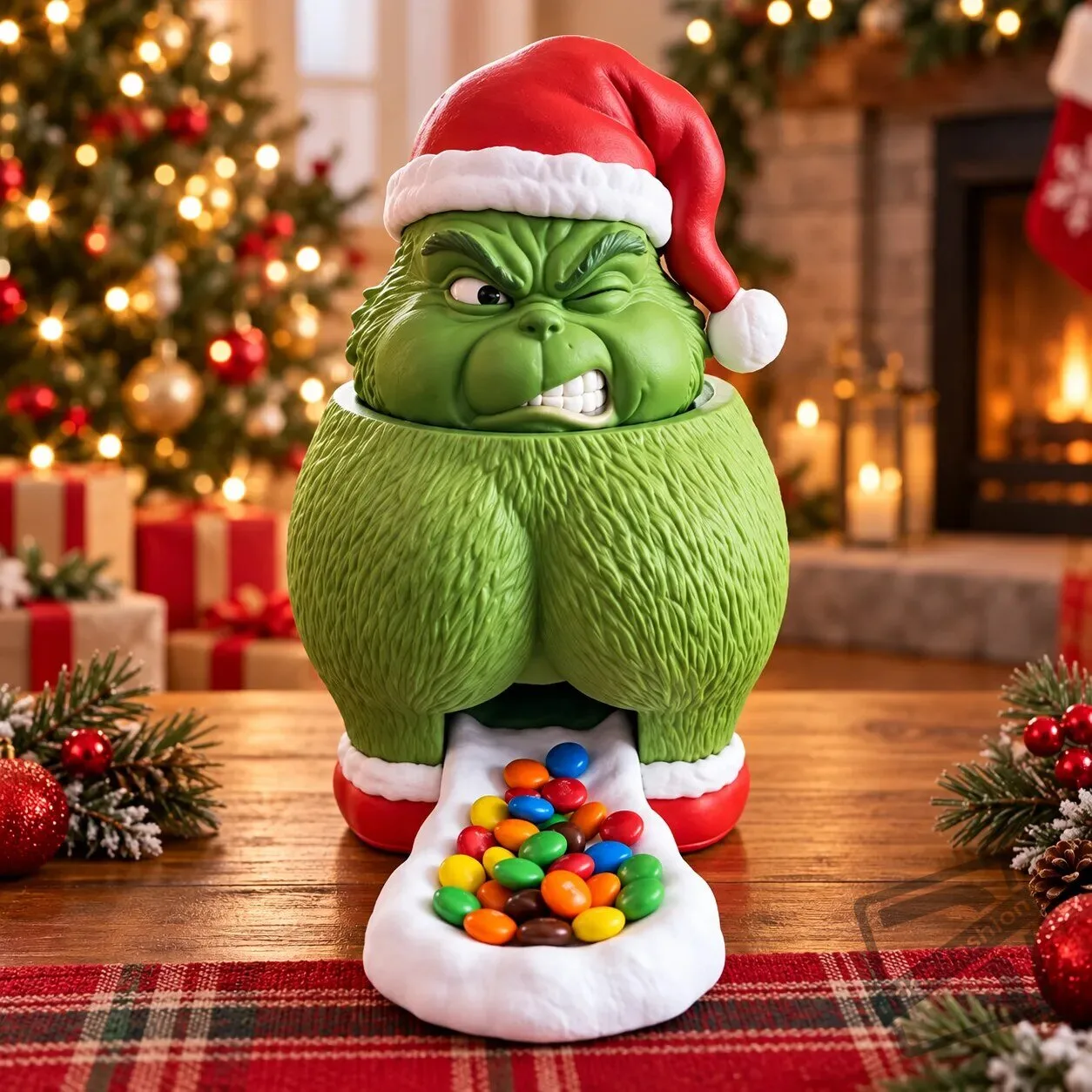Funny Grinch Christmas Treats Candy Dispenser 2026 Grinch Christmas Candy Dispenser for Holiday Treats – image 2 of 3