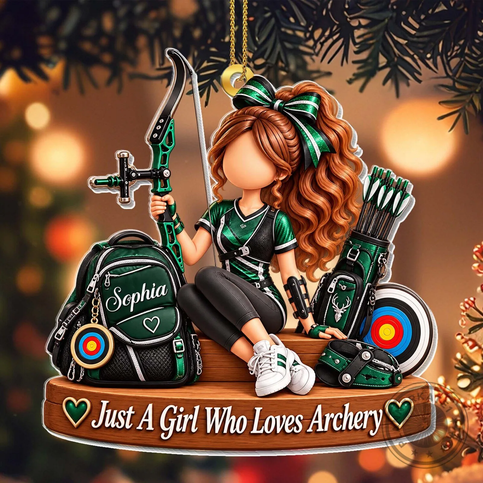 Personalized Just A Girl Who Loves Archery Christmas Tree Ornament 8 Personalized Just A Girl Who Loves Archery Christmas Tree Ornament
