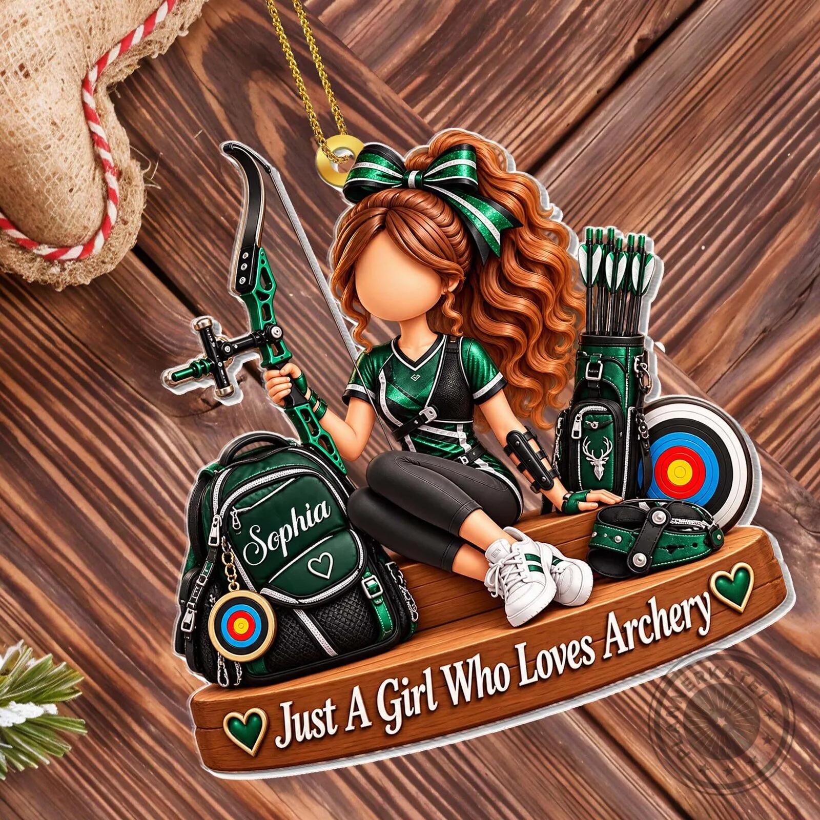 Personalized Just A Girl Who Loves Archery Christmas Tree Ornament 9 Personalized Just A Girl Who Loves Archery Christmas Tree Ornament