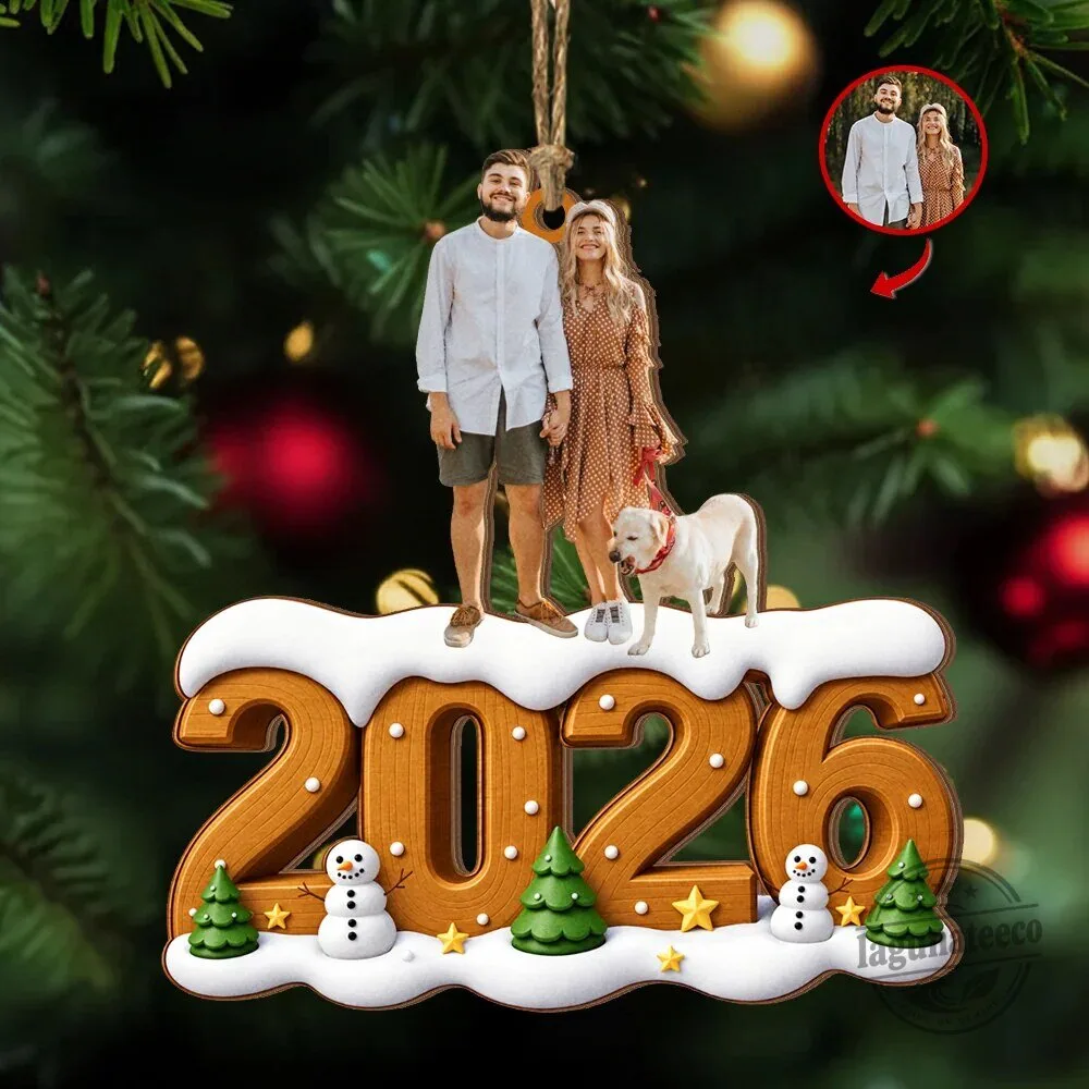 Personalized Family Photo Christmas Ornament with Custom Year and Snowmen 7 Personalized Family Photo Christmas Ornament with Custom Year and Snowmen