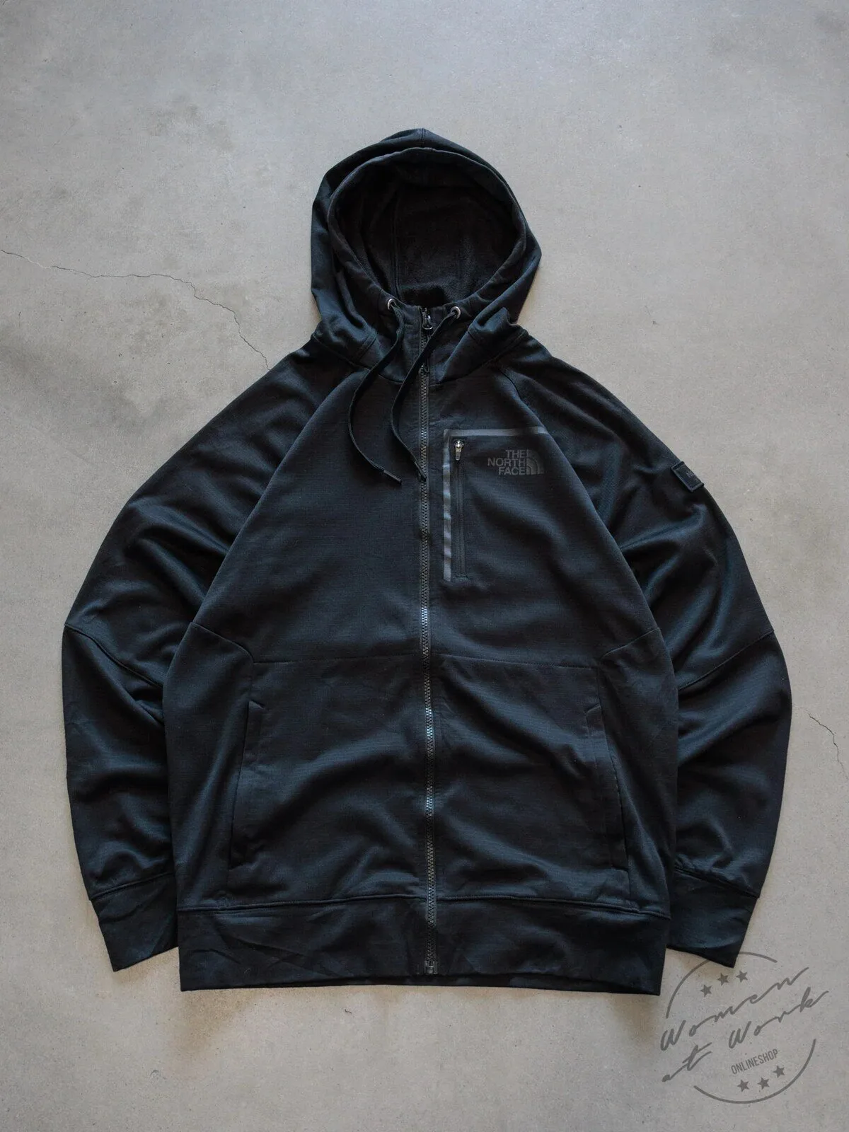 The North Face Black Full Zip Hoodie with Hood and Pockets