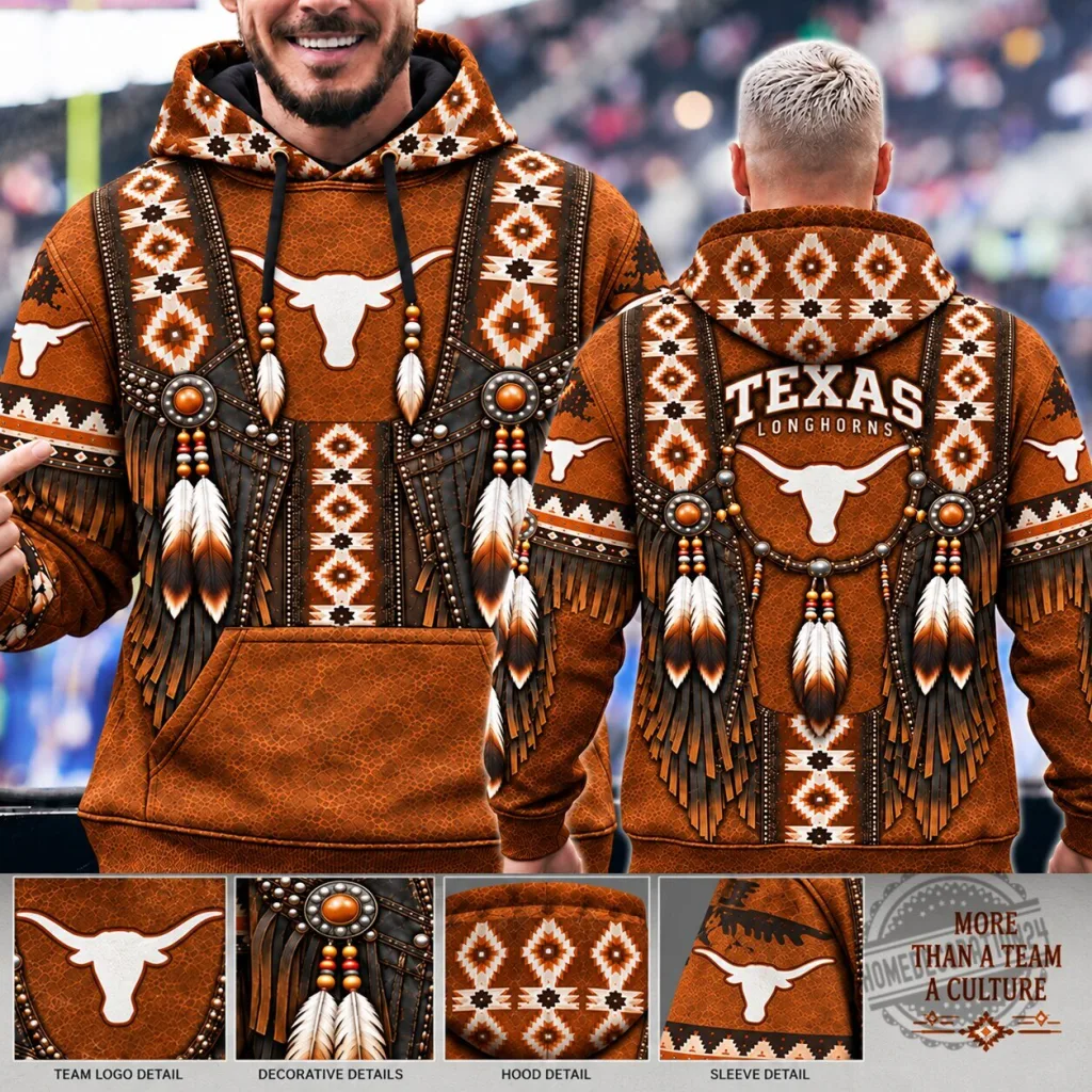 Texas Longhorns Football Team Heritage Style Hoodie