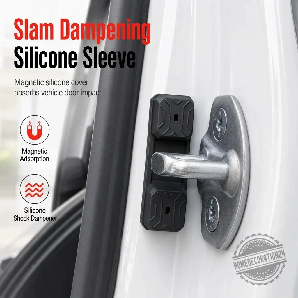 Magnetic Car Door Slam Dampening Silicone Sleeve Shock Absorber Pad 8 Magnetic Car Door Slam Dampening Silicone Sleeve Shock Absorber Pad