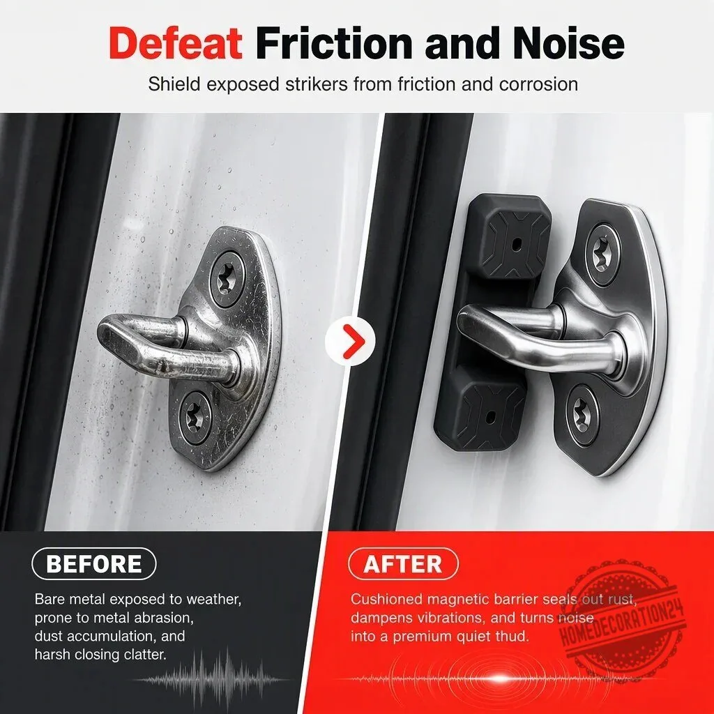 Magnetic Car Door Slam Dampening Silicone Sleeve Shock Absorber Pad 12 Magnetic Car Door Slam Dampening Silicone Sleeve Shock Absorber Pad