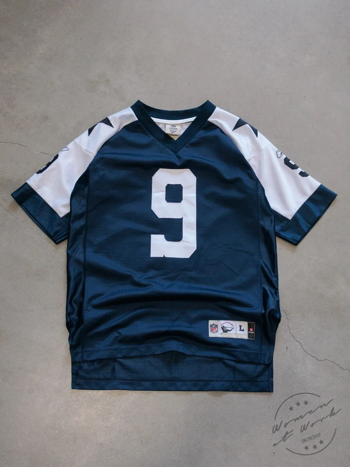 Dallas Cowboys Tony Romo Number 9 Navy Blue Football Jersey
