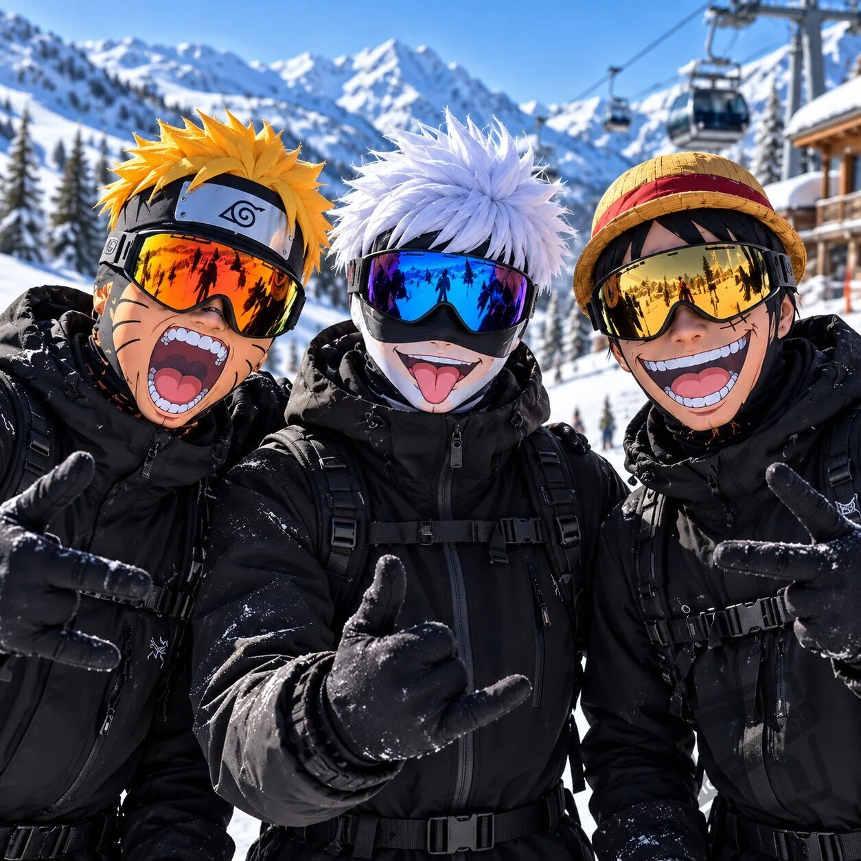 3D Anime Expressive Ski Mask