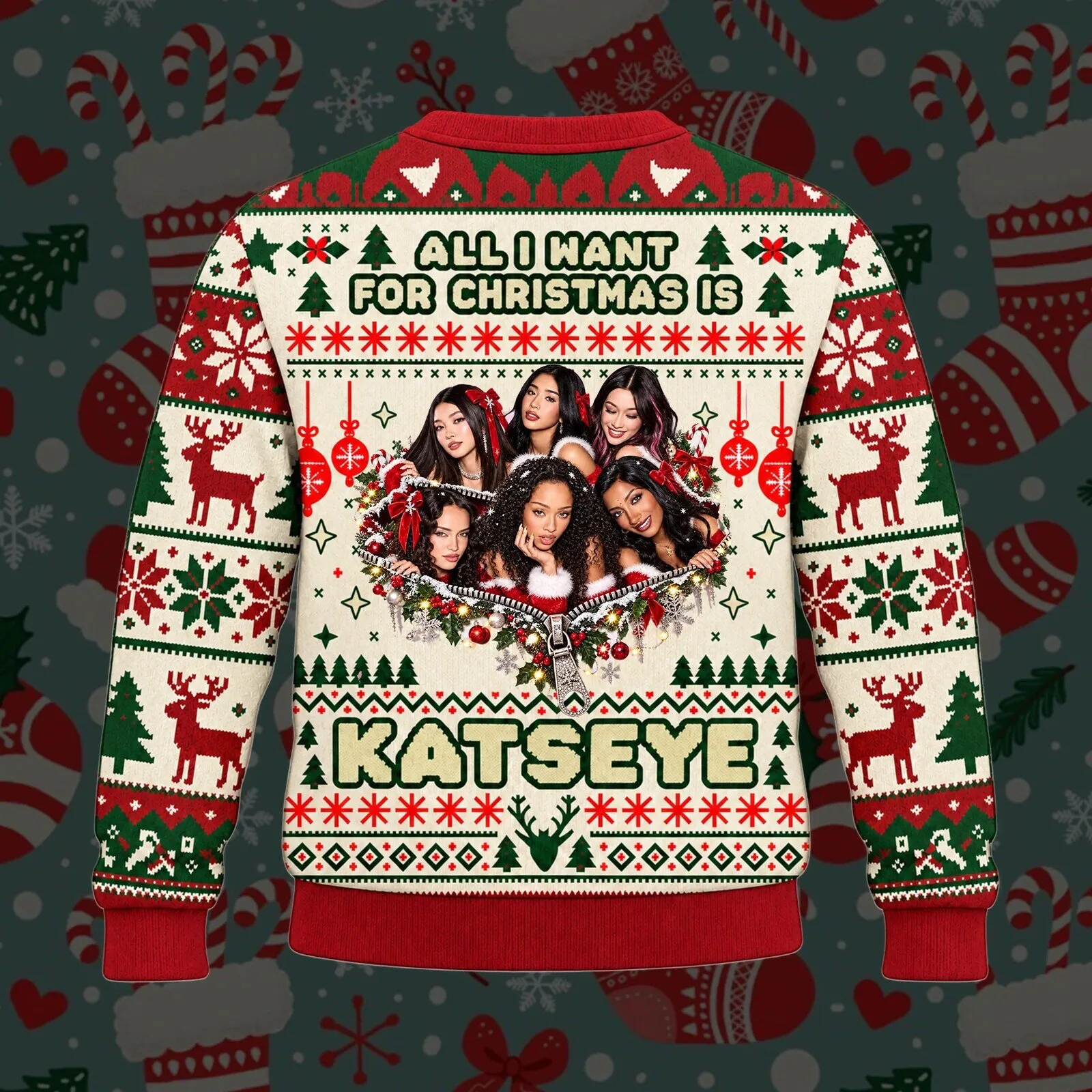 All I Want For Christmas Is KATSEYE Ugly Sweater 4 All I Want For Christmas Is KATSEYE Ugly Sweater