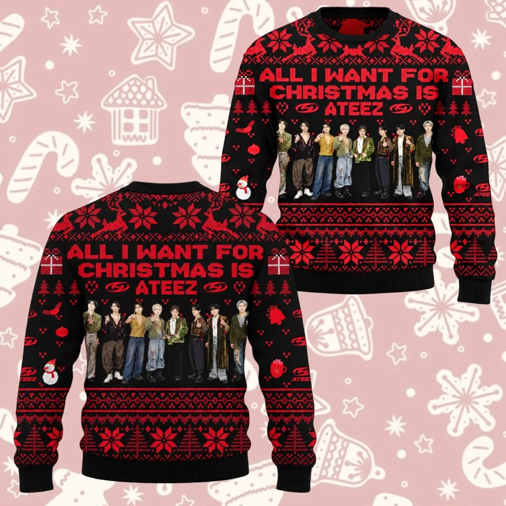 All I Want For Christmas Is ATEEZ Ugly Sweater All I Want For Christmas Is ATEEZ Ugly Sweater