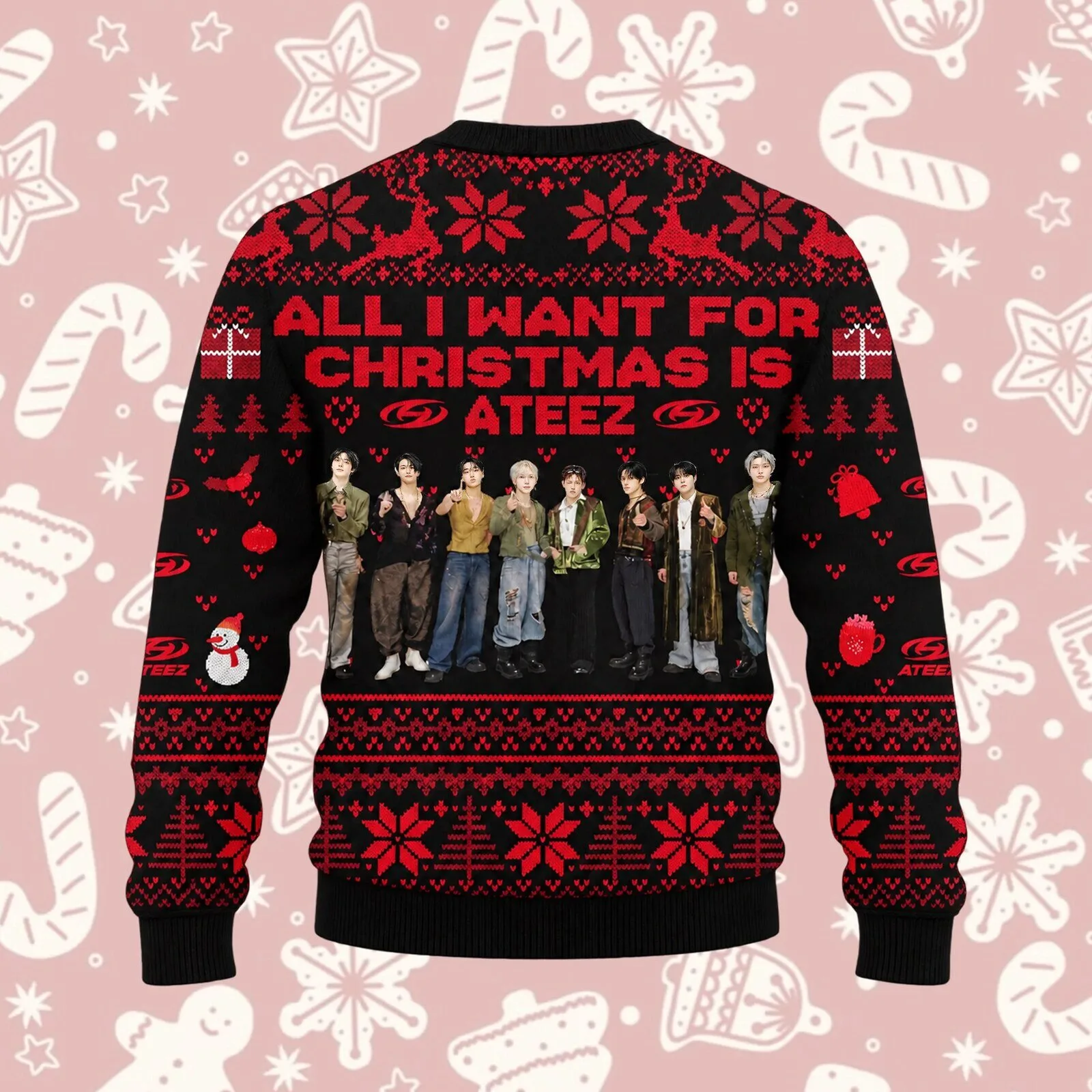 All I Want For Christmas Is ATEEZ Ugly Sweater 4 All I Want For Christmas Is ATEEZ Ugly Sweater