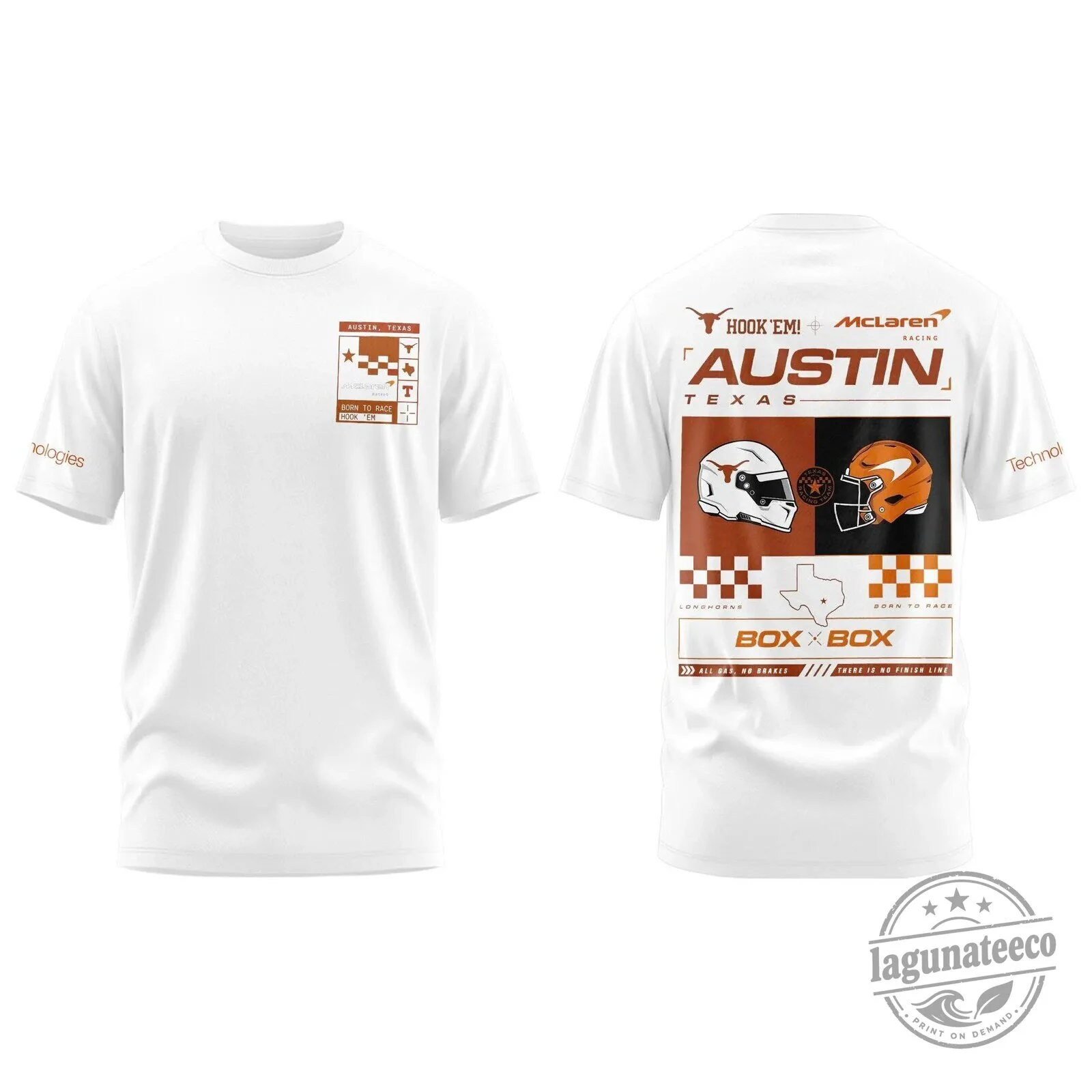 Austin Born To Race Graphic T-Shirt by Texas Longhorns McLaren Racing 3 Austin Born To Race Graphic T-Shirt by Texas Longhorns McLaren Racing