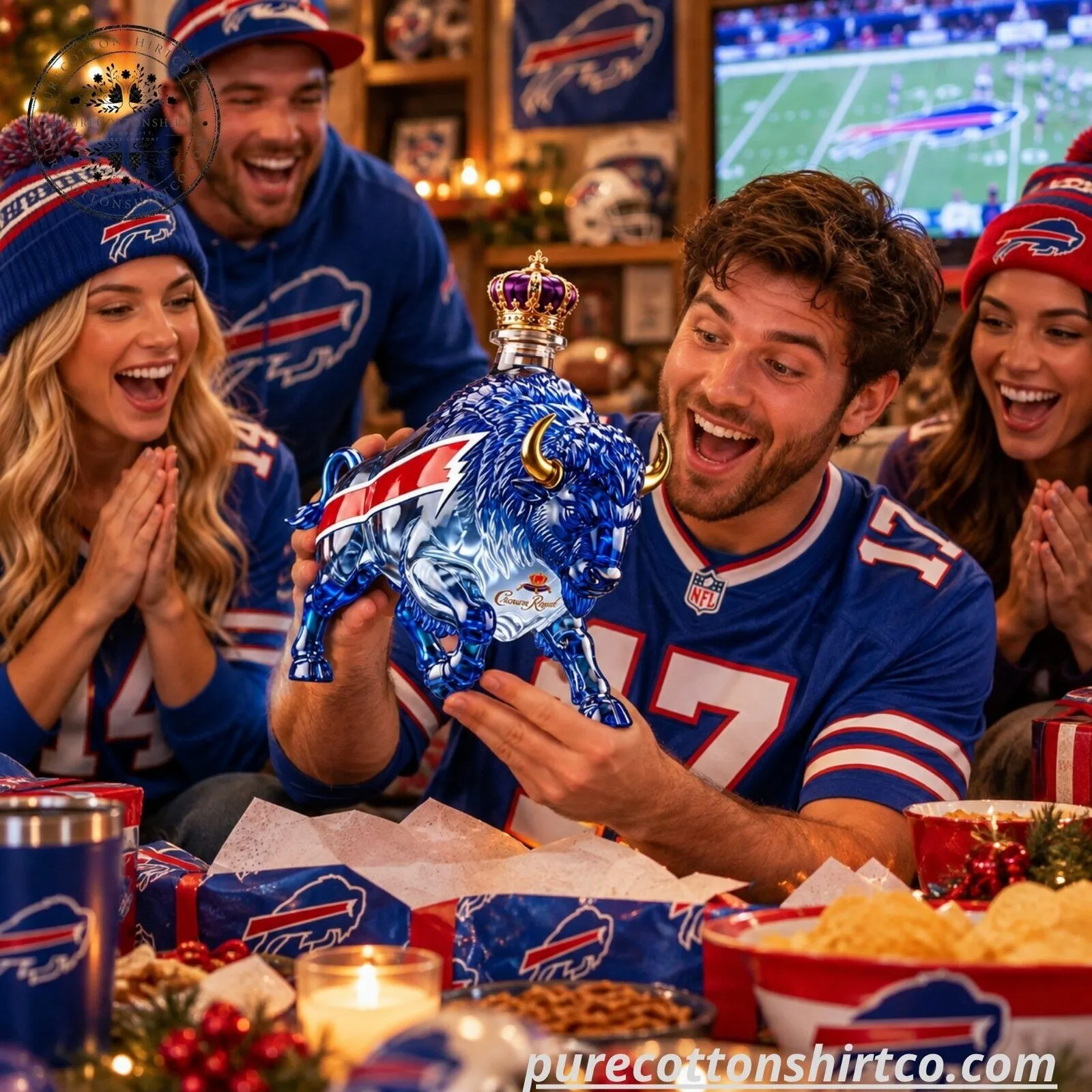 Buffalo Bills Buffalo Shaped Crystal Whiskey Decanter - EST. 1960 Crown Royal Edition 7 Buffalo Bills Buffalo Shaped Crystal Whiskey Decanter - EST. 1960 Crown Royal Edition