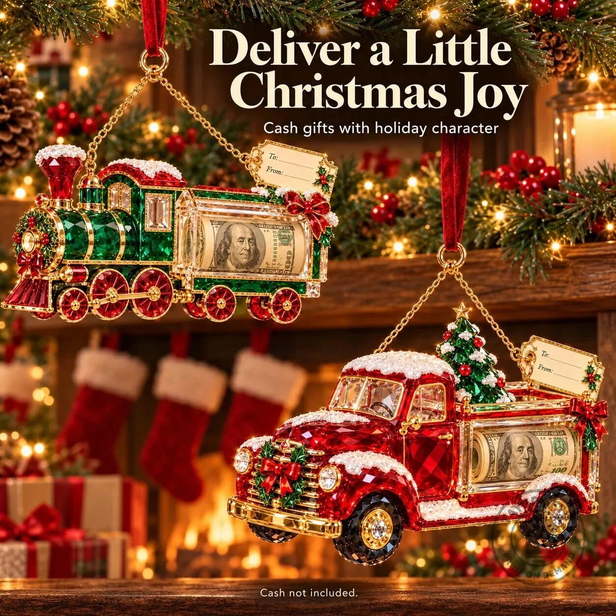Christmas Tree Santa Snowman Money Holder Ornament Holiday Gift 34 Christmas Tree Santa Snowman Money Holder Ornament Holiday Gift