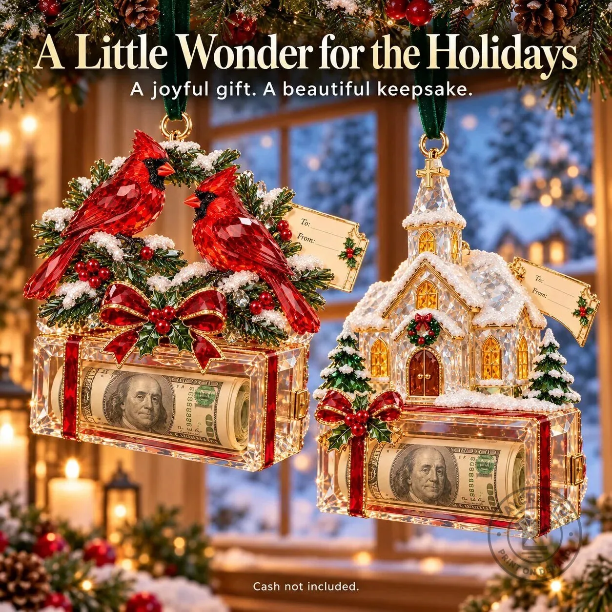 Christmas Tree Santa Snowman Money Holder Ornament Holiday Gift 37 Christmas Tree Santa Snowman Money Holder Ornament Holiday Gift