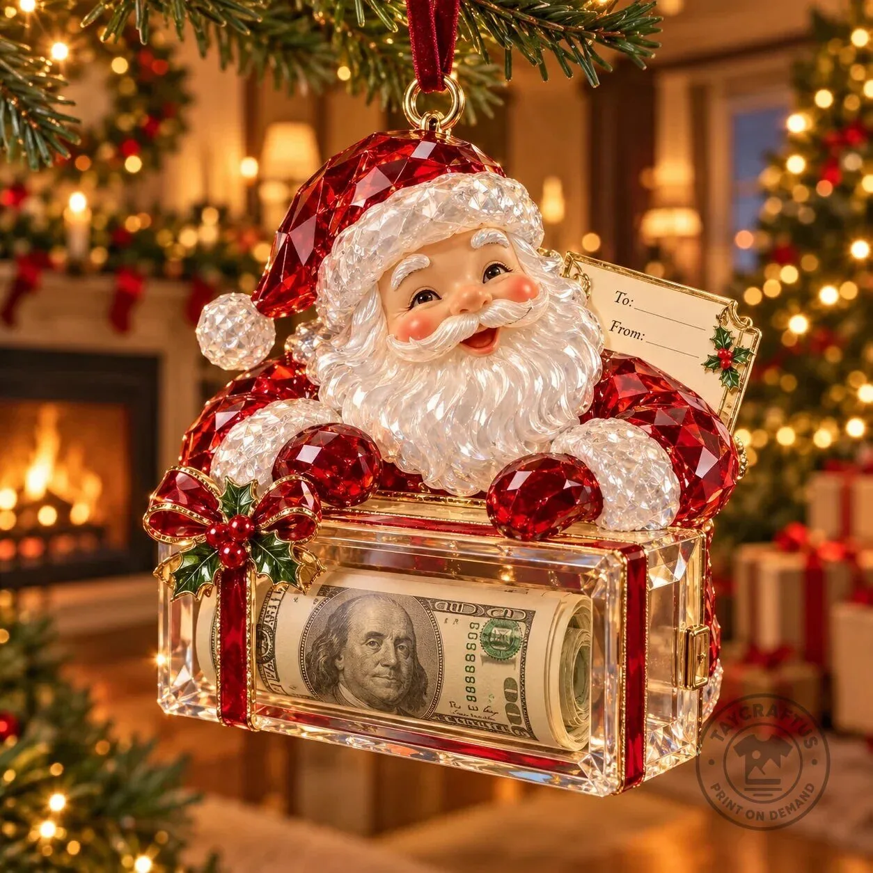 Christmas Tree Santa Snowman Money Holder Ornament Holiday Gift 41 Christmas Tree Santa Snowman Money Holder Ornament Holiday Gift