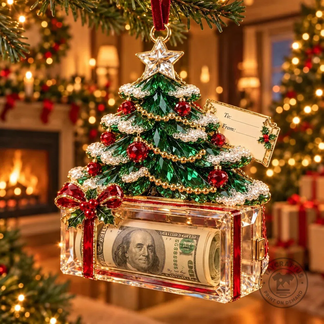 Christmas Tree Santa Snowman Money Holder Ornament Holiday Gift 42 Christmas Tree Santa Snowman Money Holder Ornament Holiday Gift