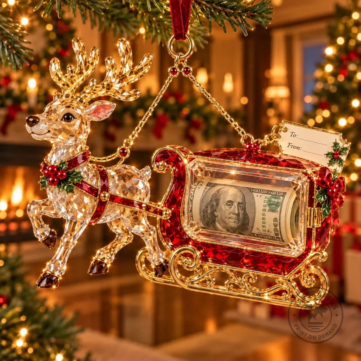 Christmas Tree Santa Snowman Money Holder Ornament Holiday Gift 45 Christmas Tree Santa Snowman Money Holder Ornament Holiday Gift